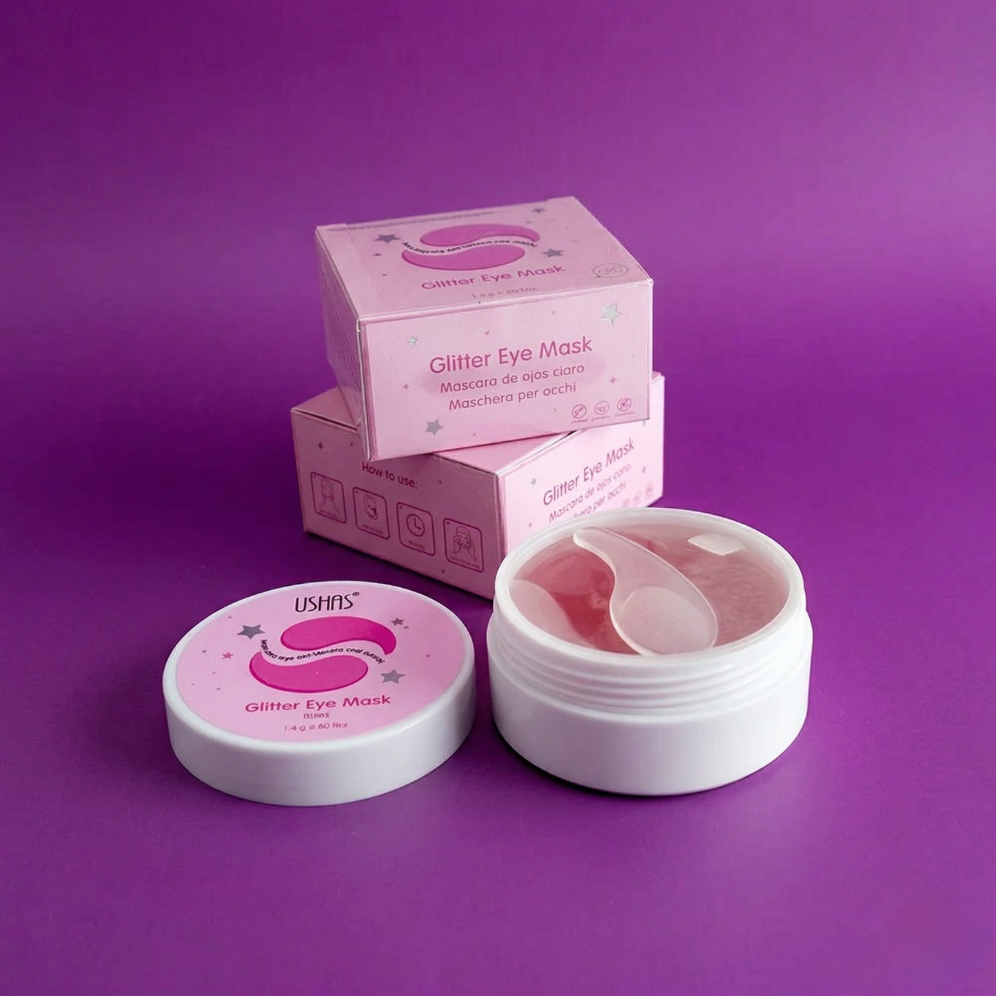 Máscara Hidratante para Olhos Glitter Eye Mask - Ushas