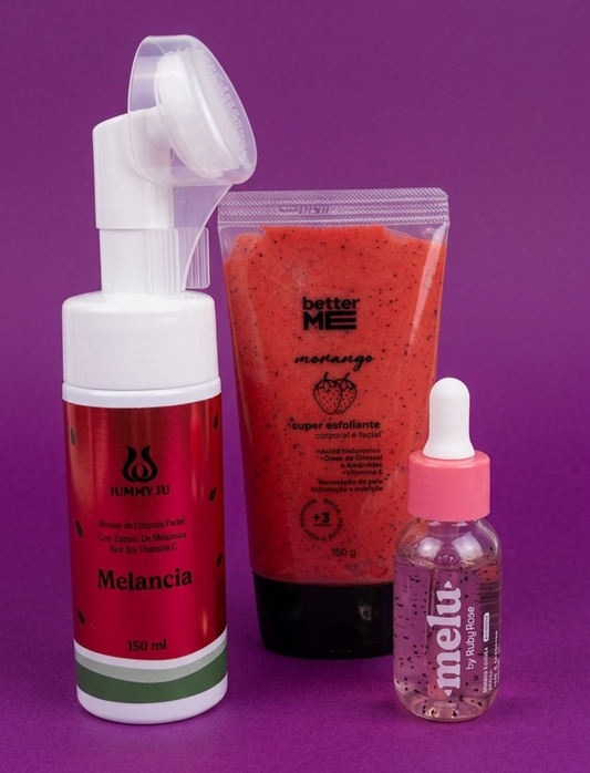 Kit Trio Skin Care Fresh - Sabonete Facial, Esfoliante e Sérum Detox